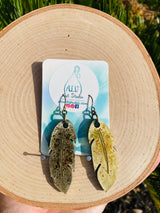 Resin Earrings- Feathers
