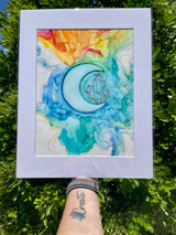 Artwork -moon crystal rays