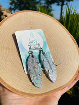 Resin Earrings- Feathers