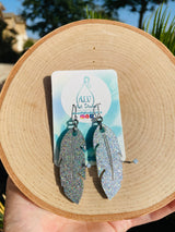 Resin Earrings- Feathers