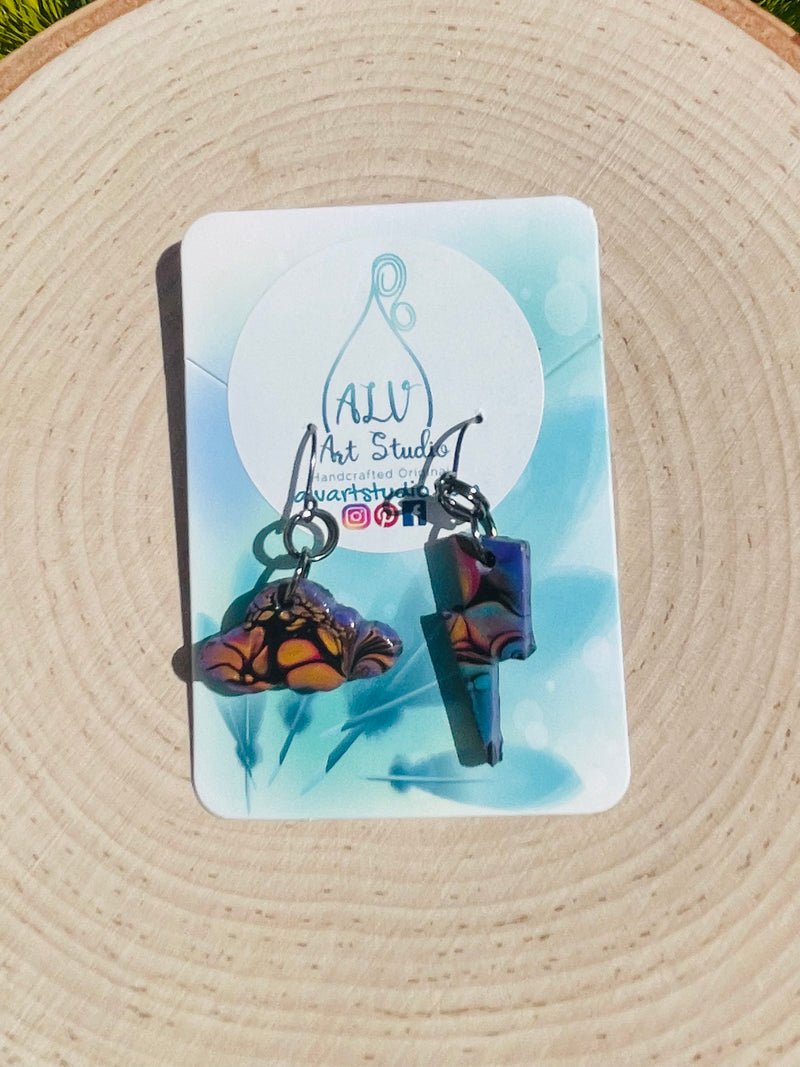 Storm cloud earrings-mini