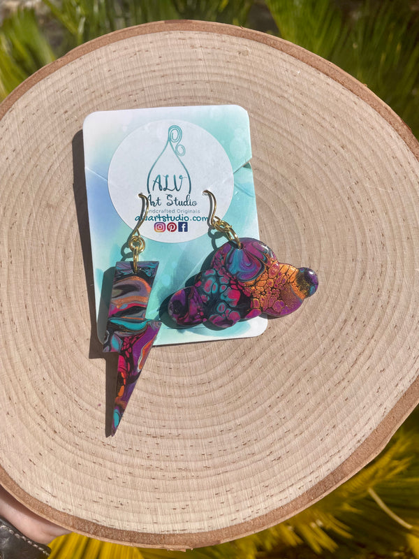 Storm cloud earrings