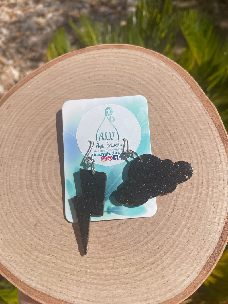 Storm cloud earrings