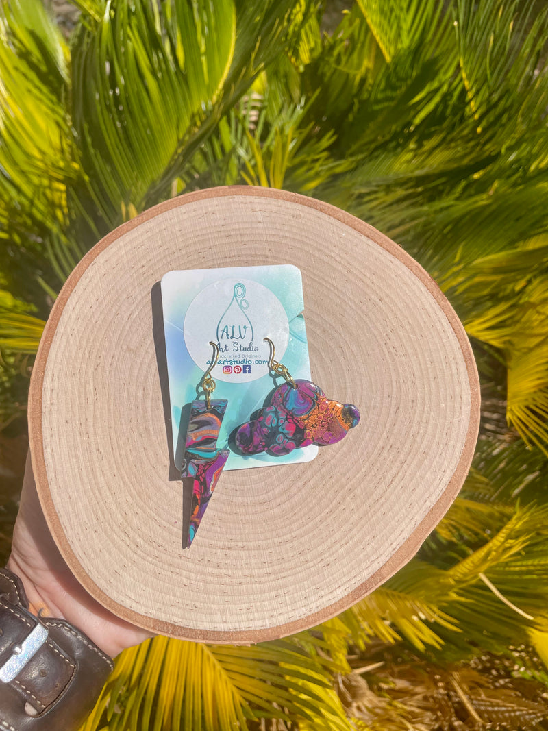 Storm cloud earrings