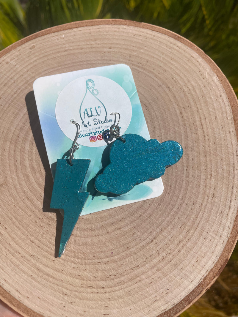 Storm cloud earrings
