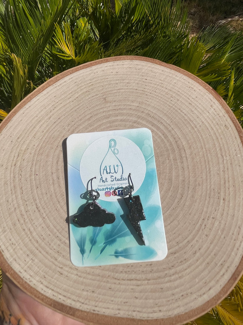 Storm cloud earrings-mini