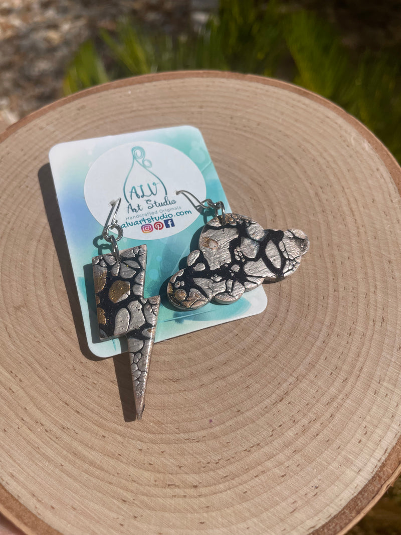 Storm cloud earrings