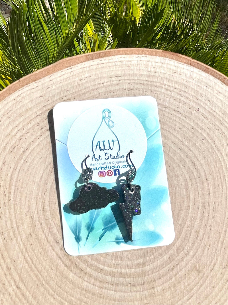 Storm cloud earrings-mini