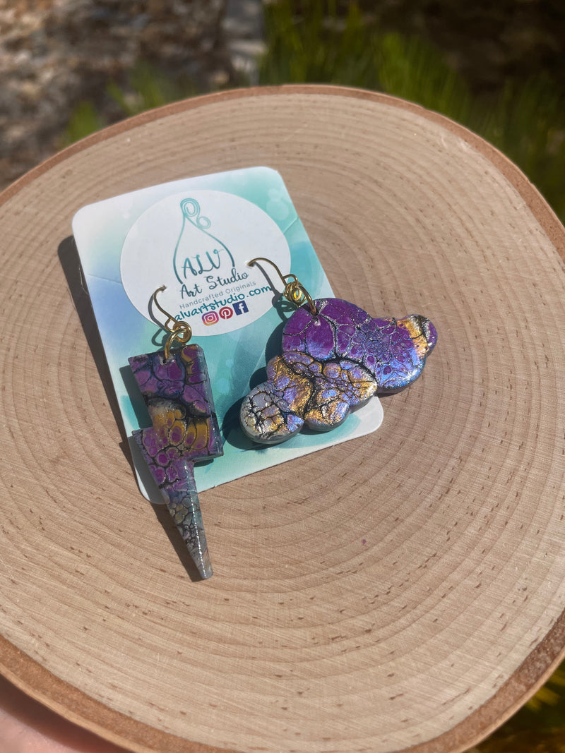 Storm cloud earrings