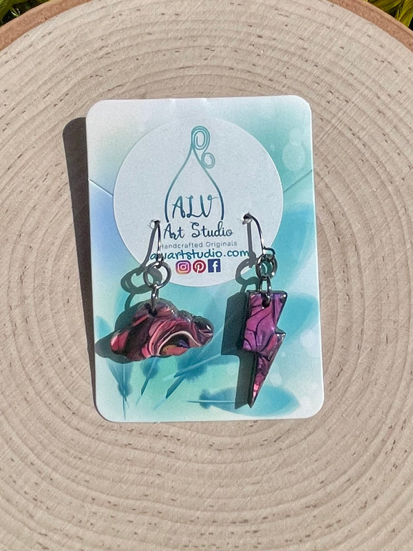 Storm cloud earrings-mini