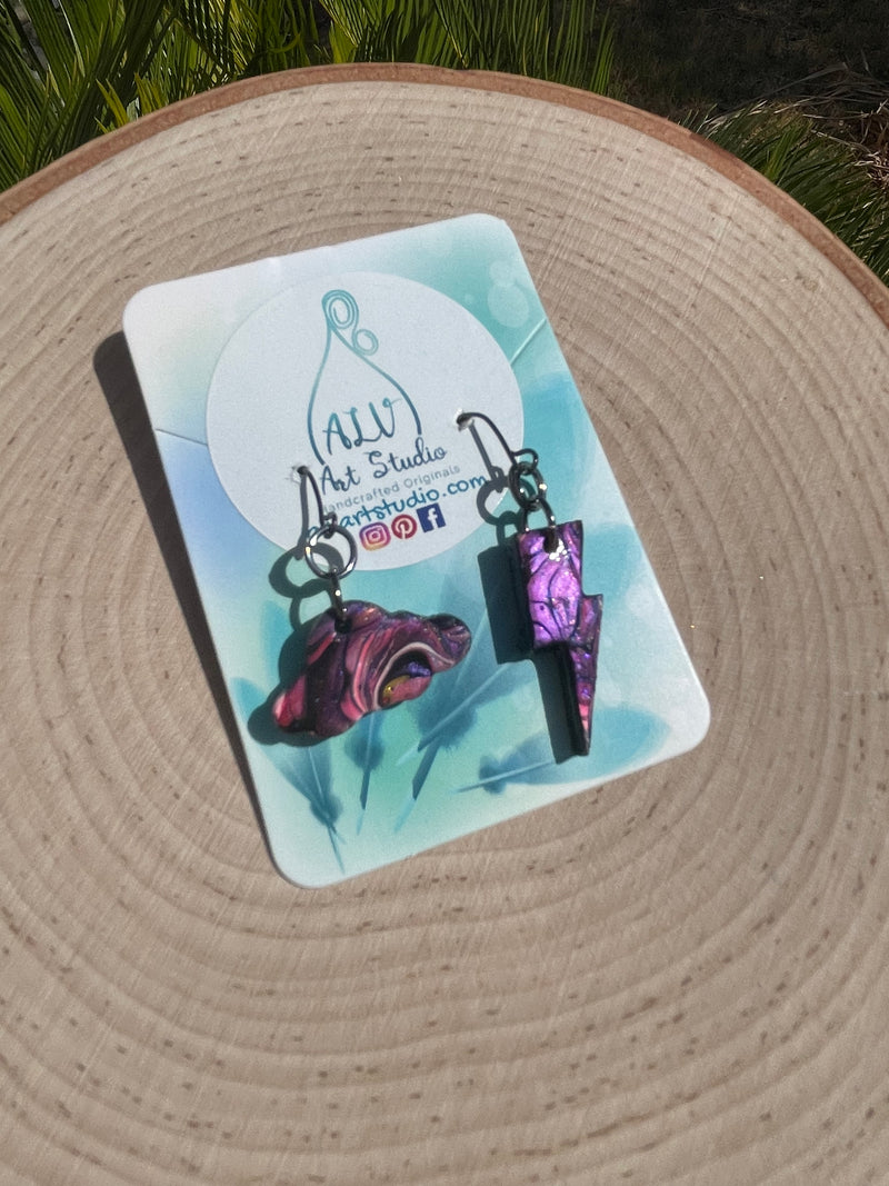 Storm cloud earrings-mini