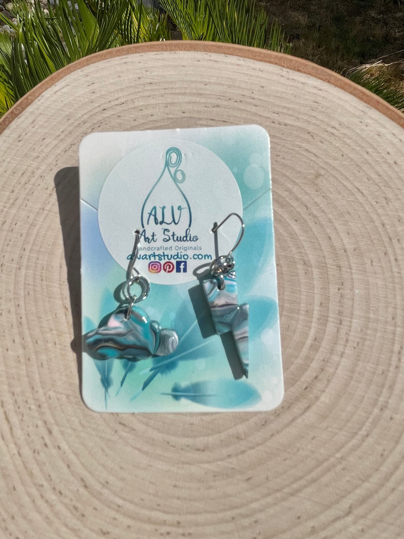 Storm cloud earrings-mini