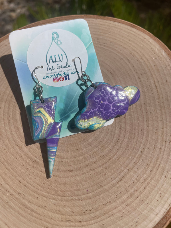 Storm cloud earrings