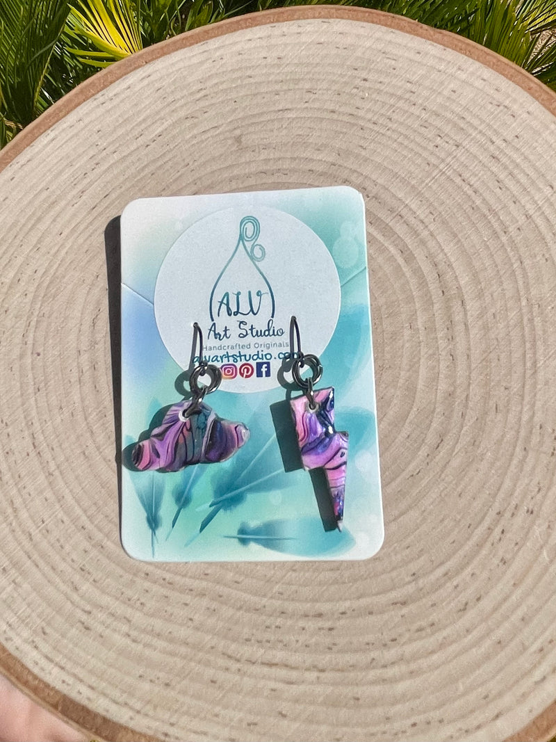 Storm cloud earrings-mini