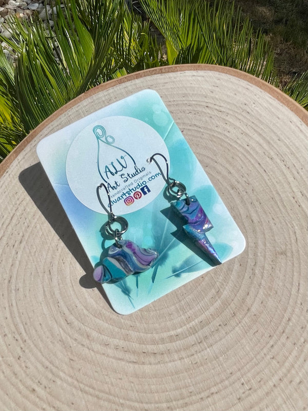 Storm cloud earrings-mini