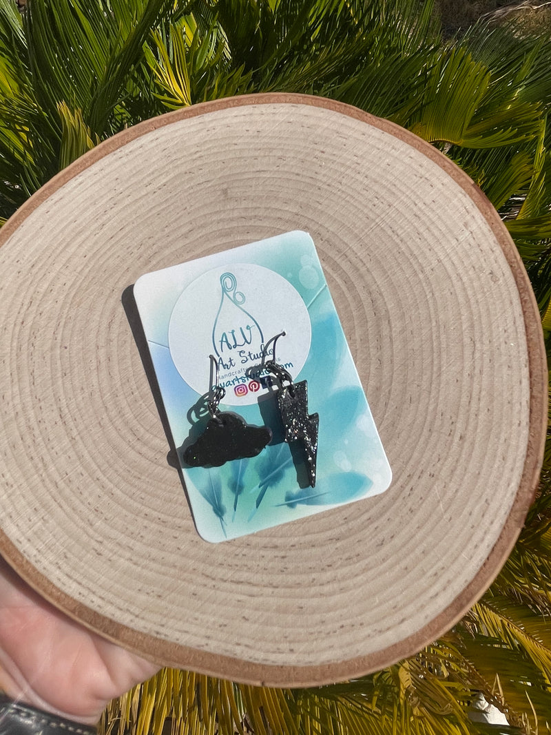 Storm cloud earrings-mini