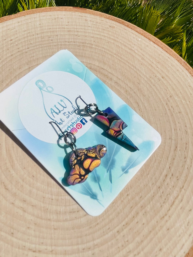 Storm cloud earrings-mini