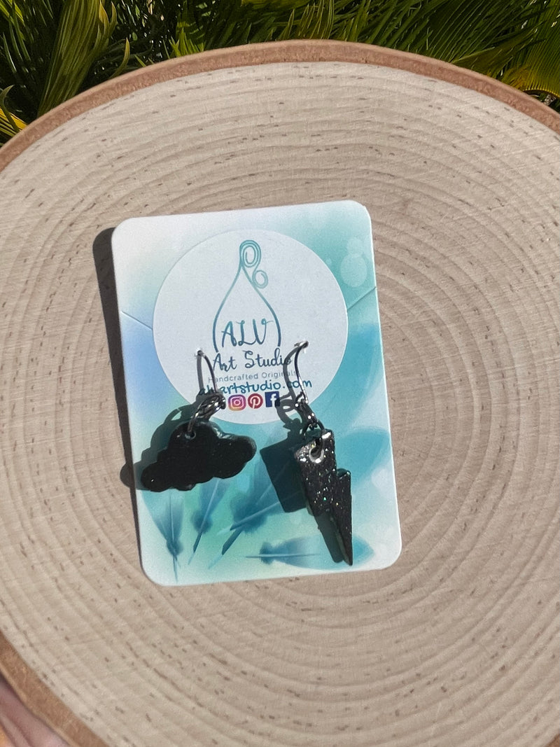 Storm cloud earrings-mini