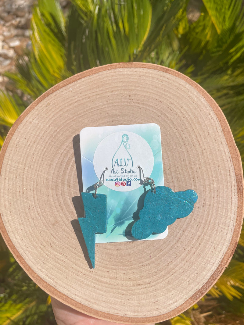 Storm cloud earrings
