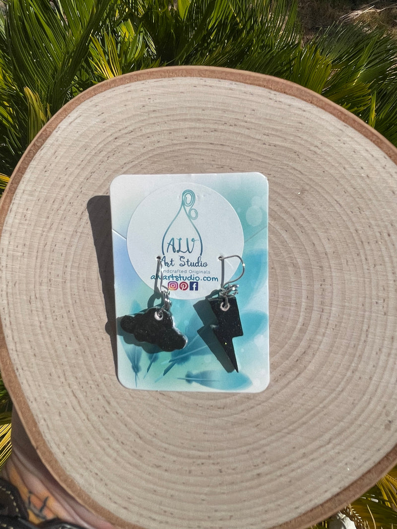 Storm cloud earrings-mini