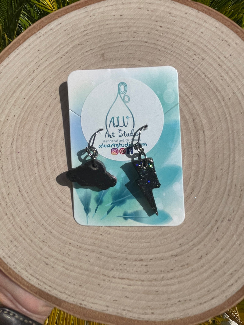 Storm cloud earrings-mini