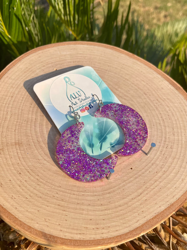 Resin Moon Earrings