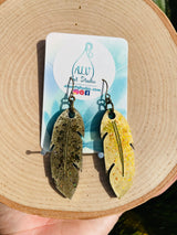 Resin Earrings- Feathers