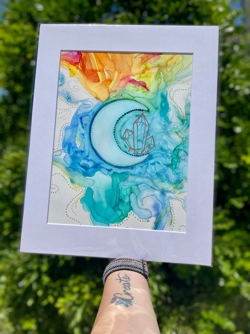 Artwork -moon crystal rays