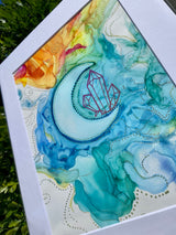 Artwork -moon crystal rays