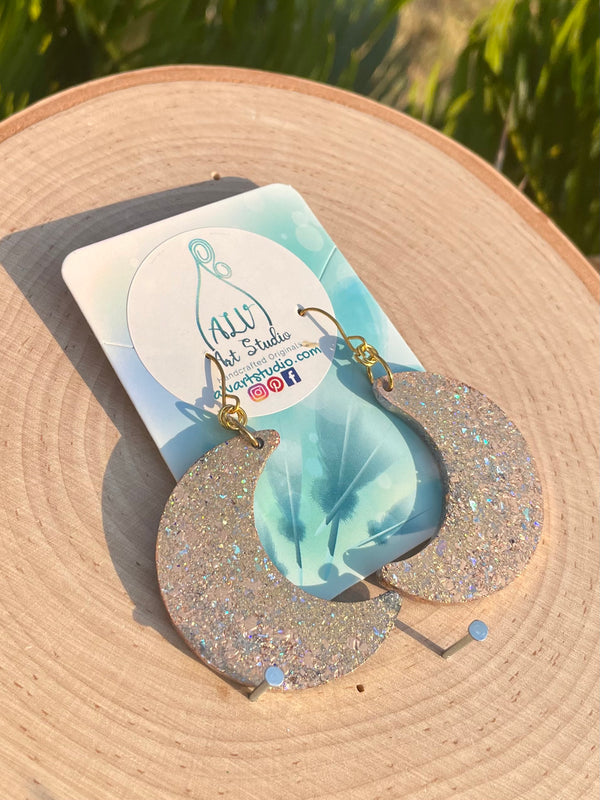 Resin Moon Earrings