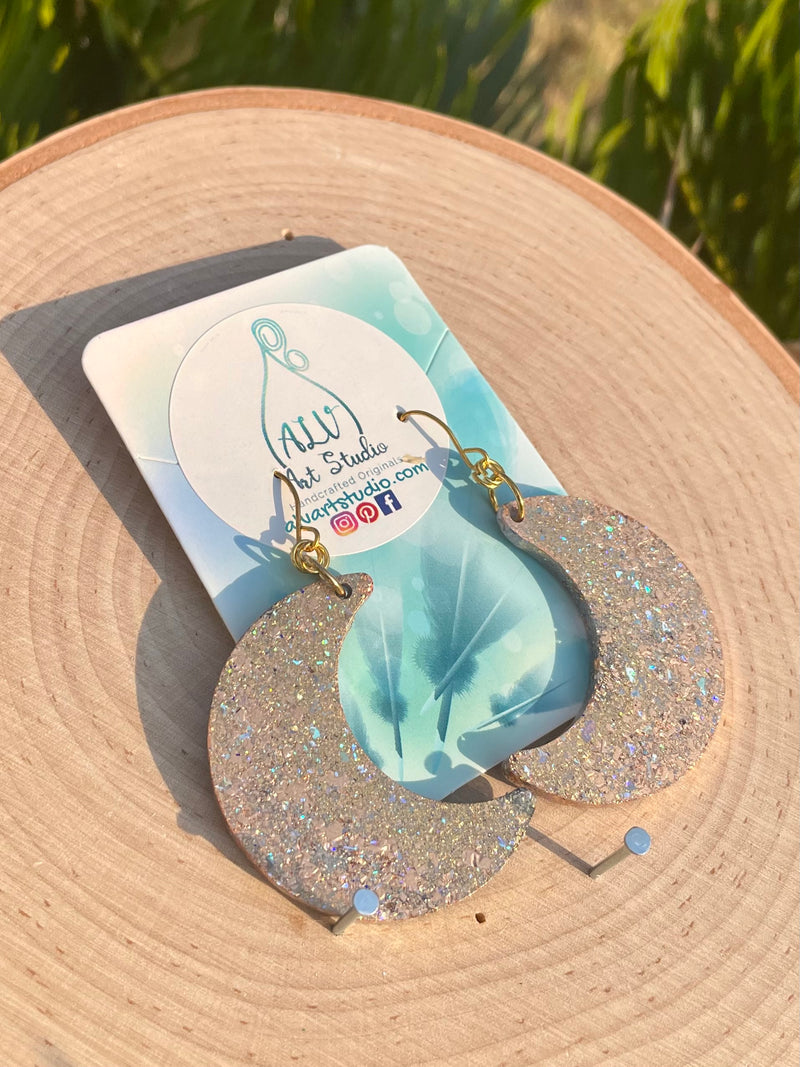Resin Moon Earrings