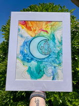 Artwork -moon crystal rays