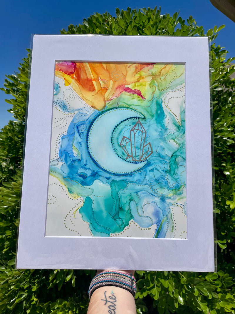 Artwork -moon crystal rays