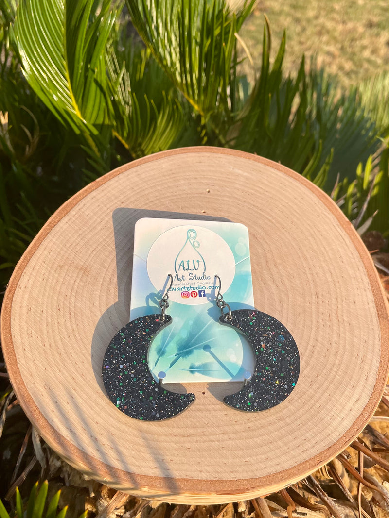 Resin Moon Earrings