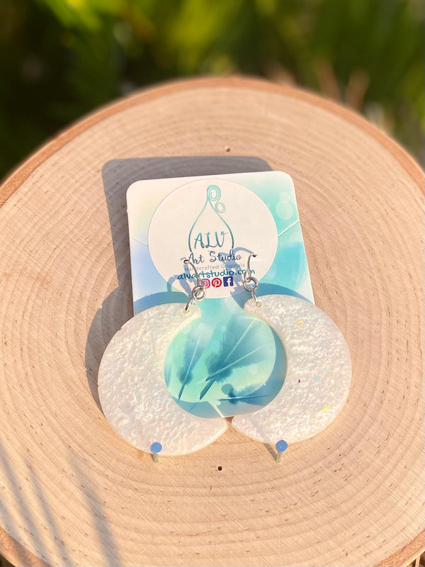 Resin Moon Earrings