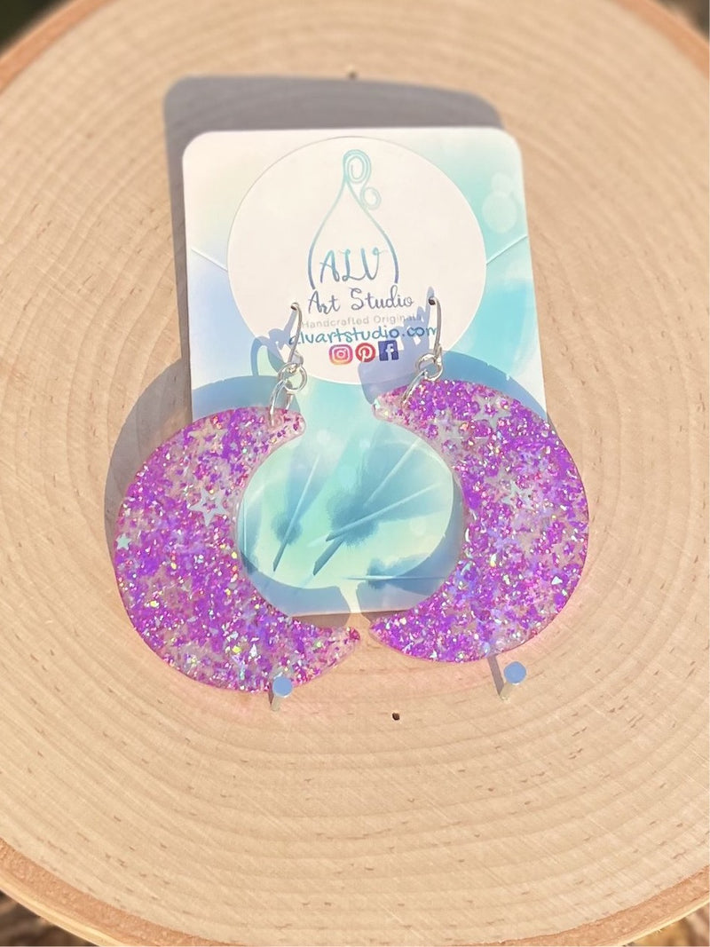 Resin Moon Earrings
