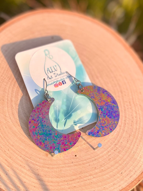 Resin Moon Earrings
