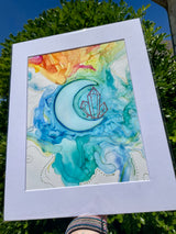 Artwork -moon crystal rays