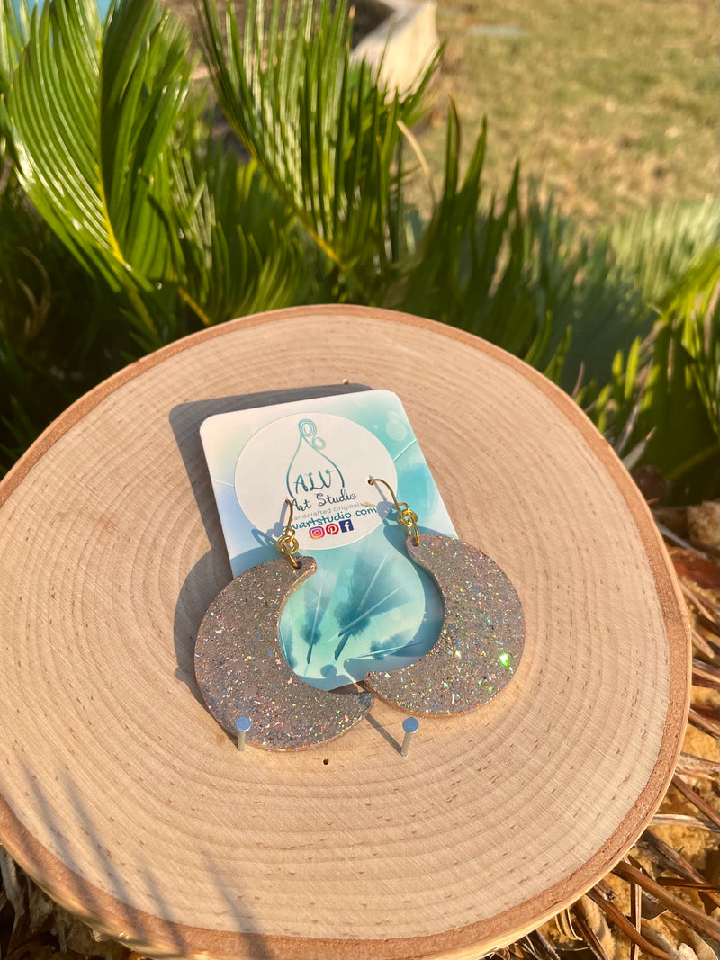 Resin Moon Earrings