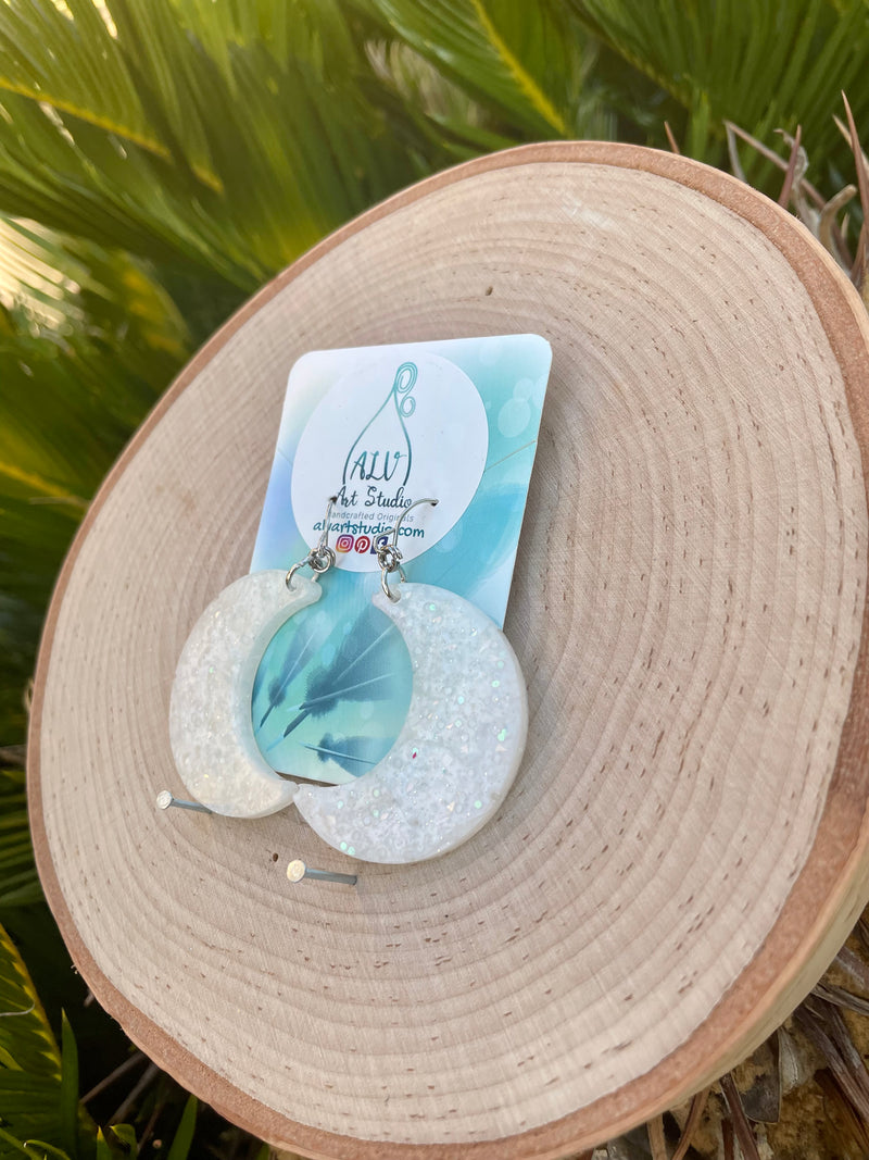 Resin Moon Earrings