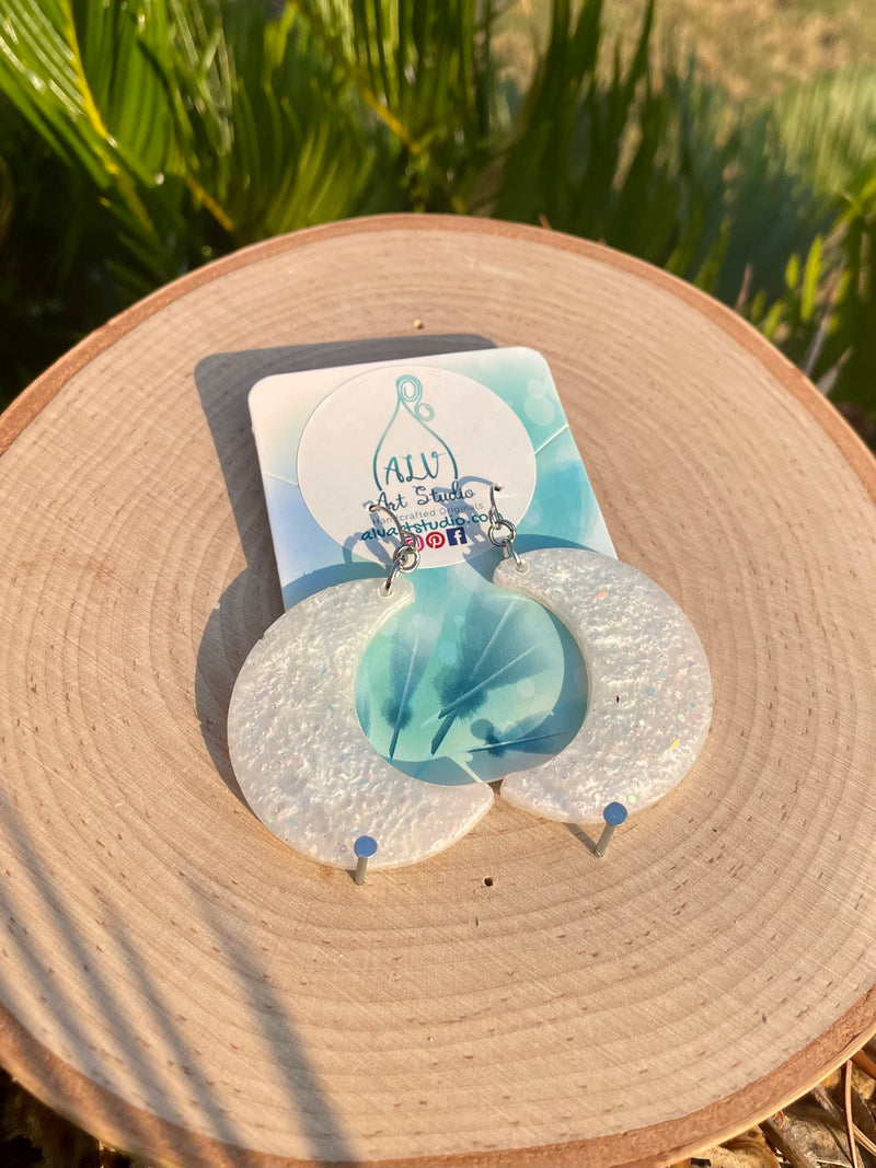 Resin Moon Earrings