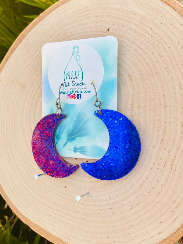Resin Moon Earrings