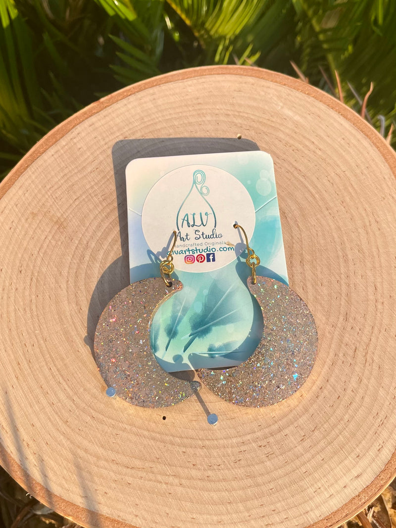 Resin Moon Earrings